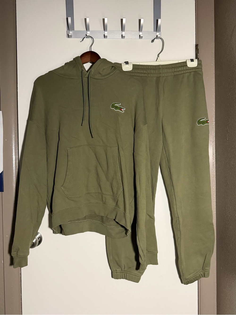 Lacoste Olive Green Hoodie and Sweatpants Set